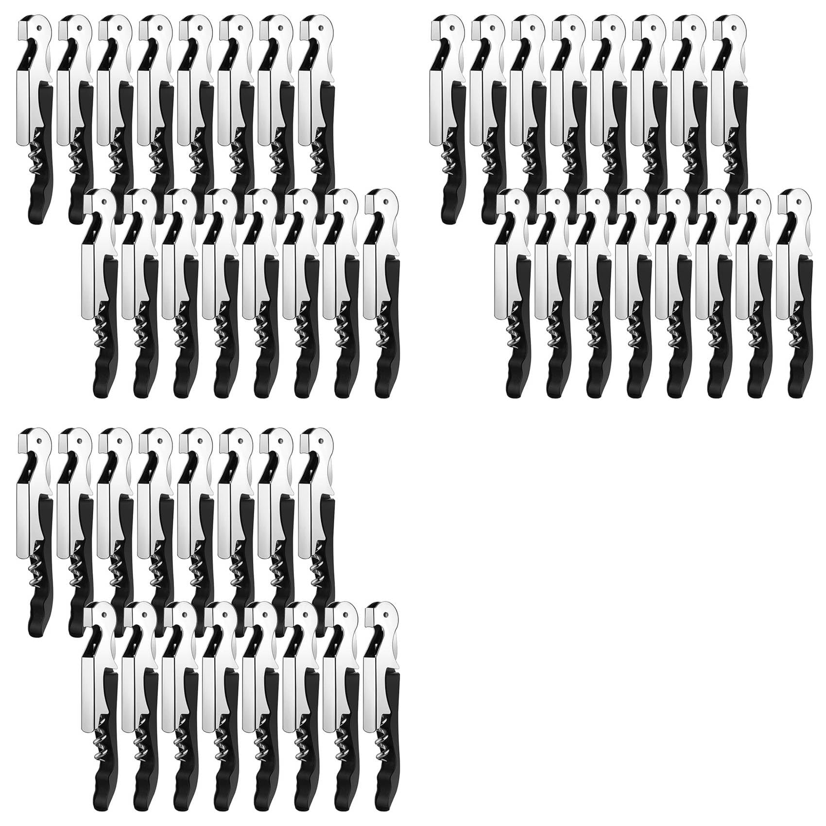 Hndhbfgrt 48 Pieces Wine Keys Opener Black Travel Corkscrew Wine Opener Waiter Corkscrew Wine Opener Beer Bottle Opener
