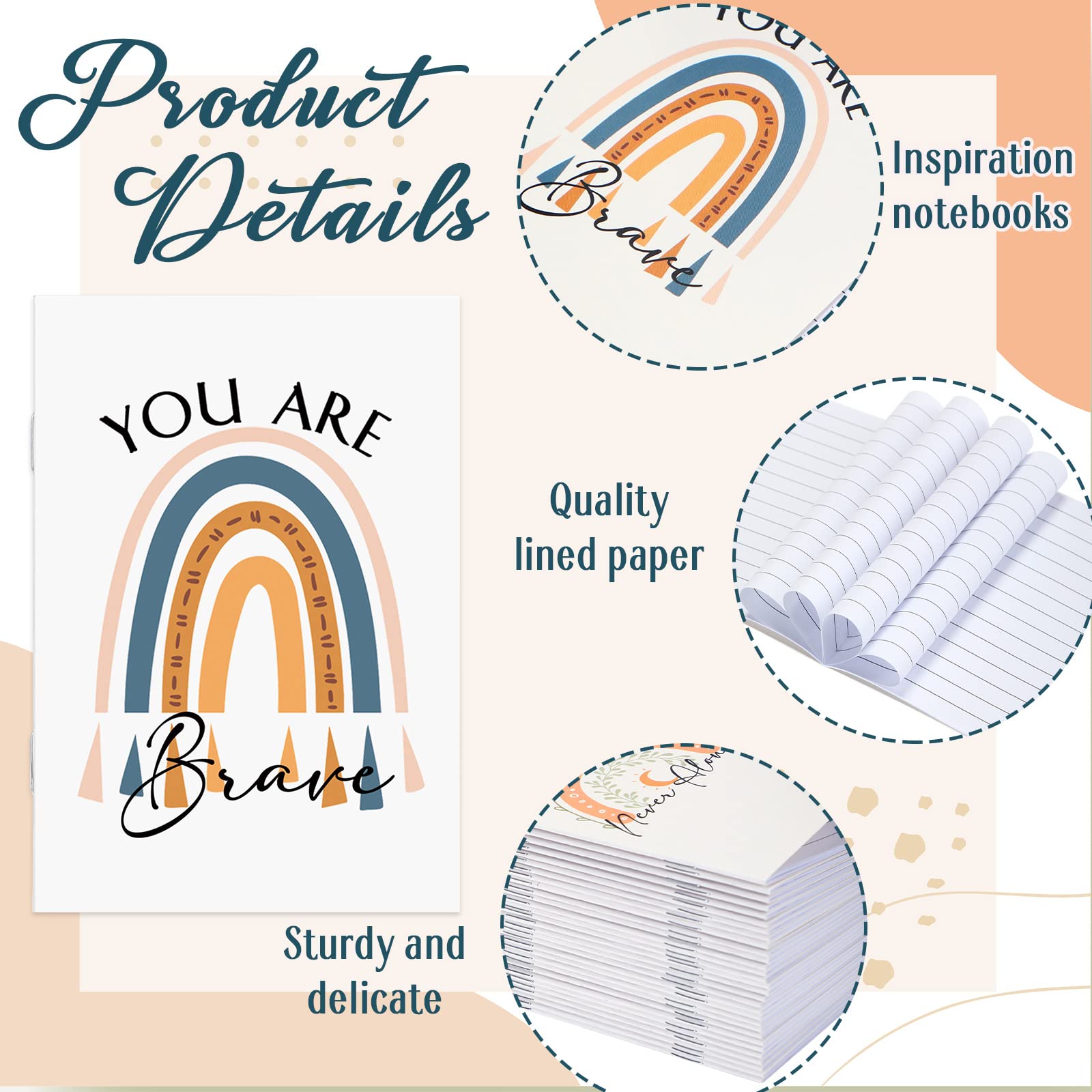 Fumete 100 mini diari motivazionali bulk arcobaleno tascabili quaderni ispiratori piccoli taccuini divertenti per scrivere colleghi diario di viaggio forniture per insegnanti dipendenti per ufficio