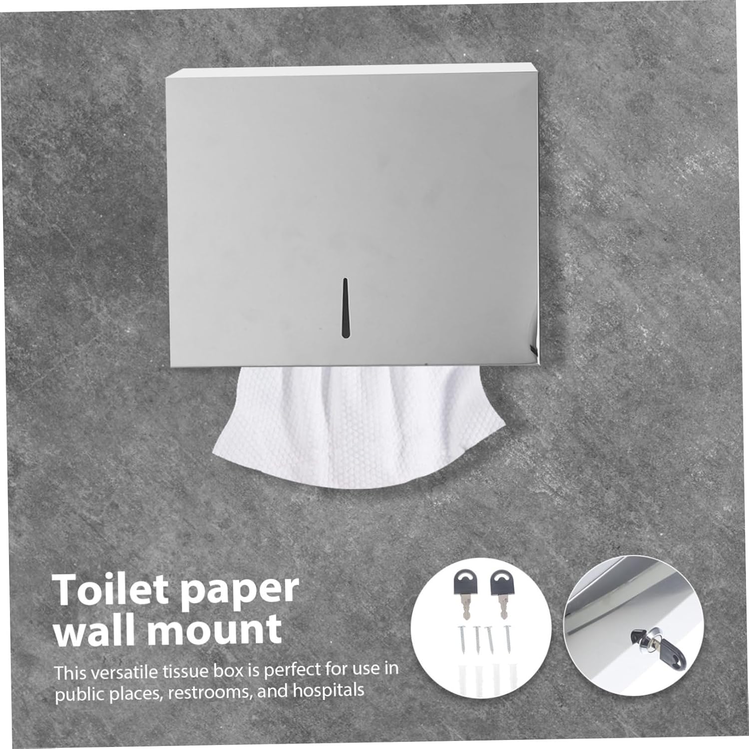 Paper Towel Dispenser Wall Mount for Bathroom Tissue Paper Holder with Elegant Design Quick Replacement for Commercial and Home Use