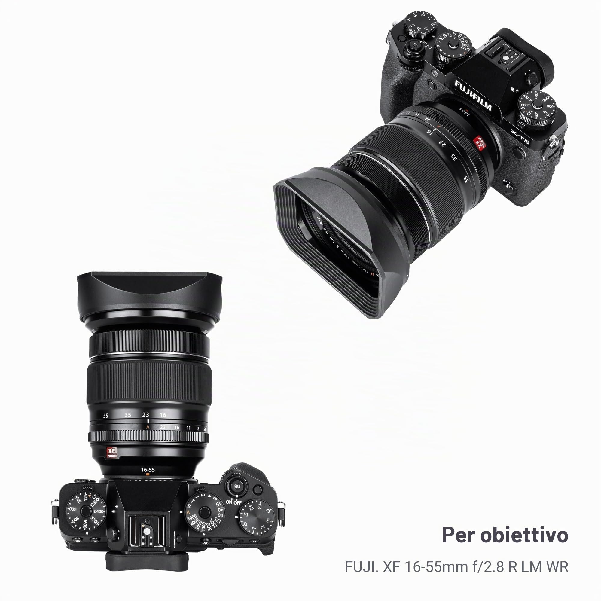 JJC Paraluce quadrato in metallo con cappuccio per Fujifilm XF 16-55mm f/2.8 R LM WR Lens DSLR Camera Fotografia Access