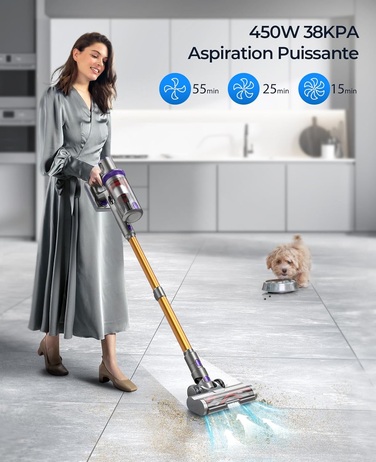 Laresar Elite 3 vacuum cleaning a floor