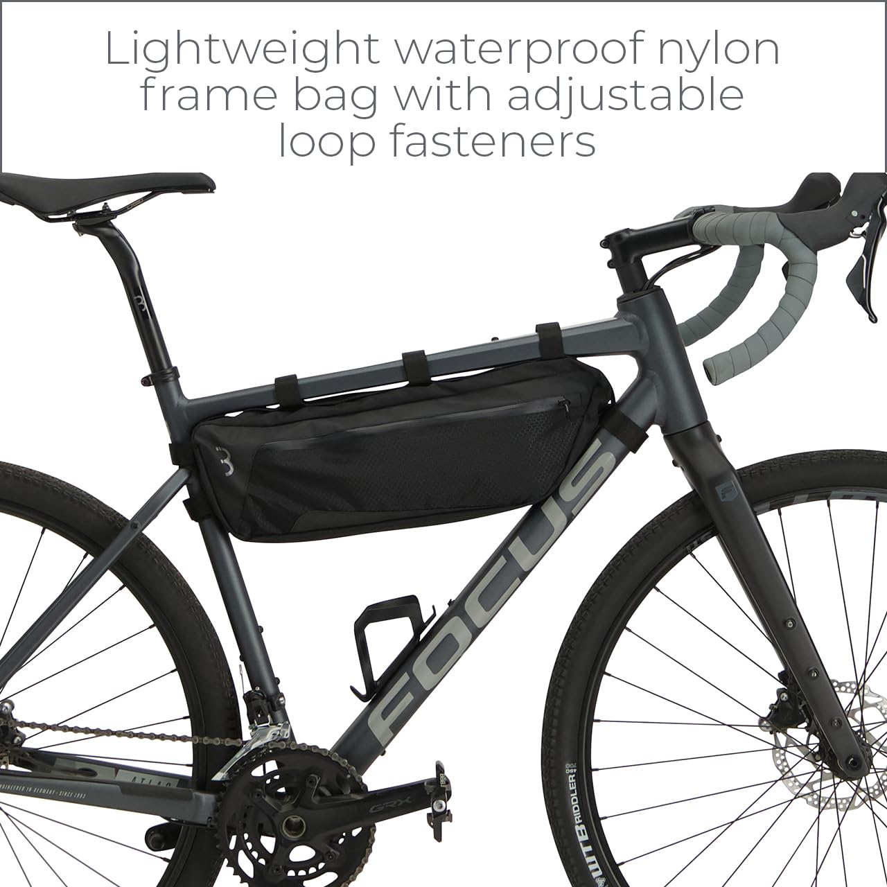 BBB Cycling BSB-142 MiddleMate Frame Bag Top Tube Bikepacking Waterproof with Easily Adjustable Straps Lightweight,Large