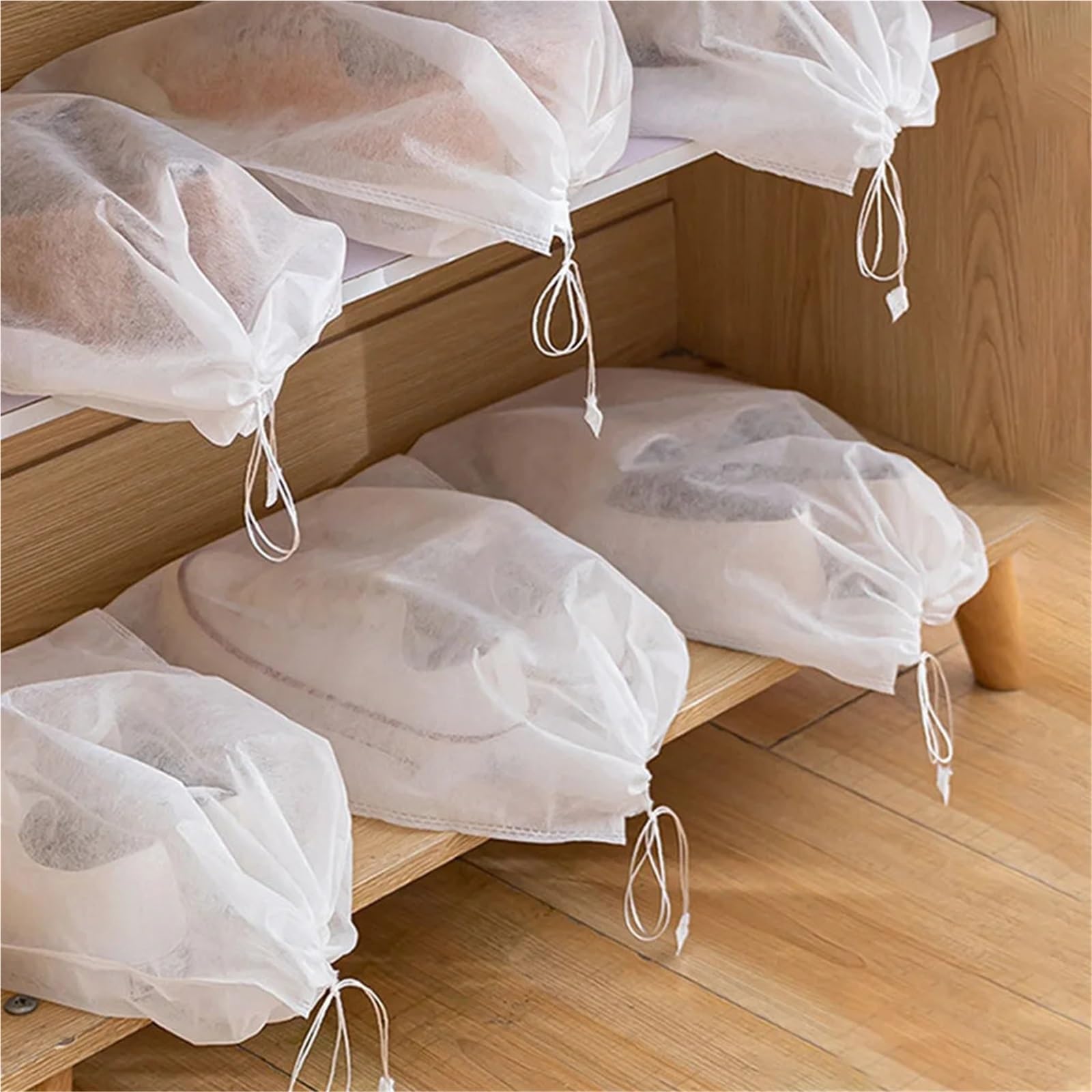 30 stücke Schuhe Lagerung Tasche Closet Organizer Nicht-Woven Reise Tragbare wasserdichte Kleidung Klassifizierte Hängen Taschen für Reisen(17.7x11.5x9.5cm)