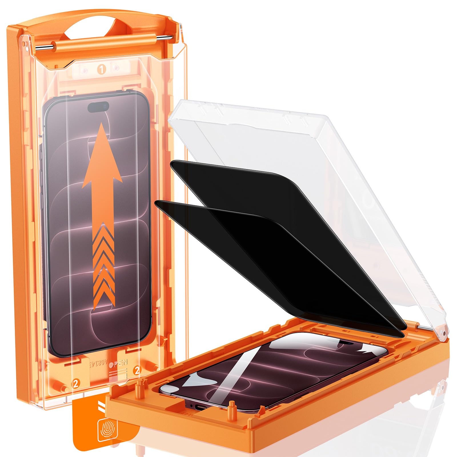 MRGLAS TOP 9H+ Lot de 2 protecteurs d'écran de confidentialité pour iPhone