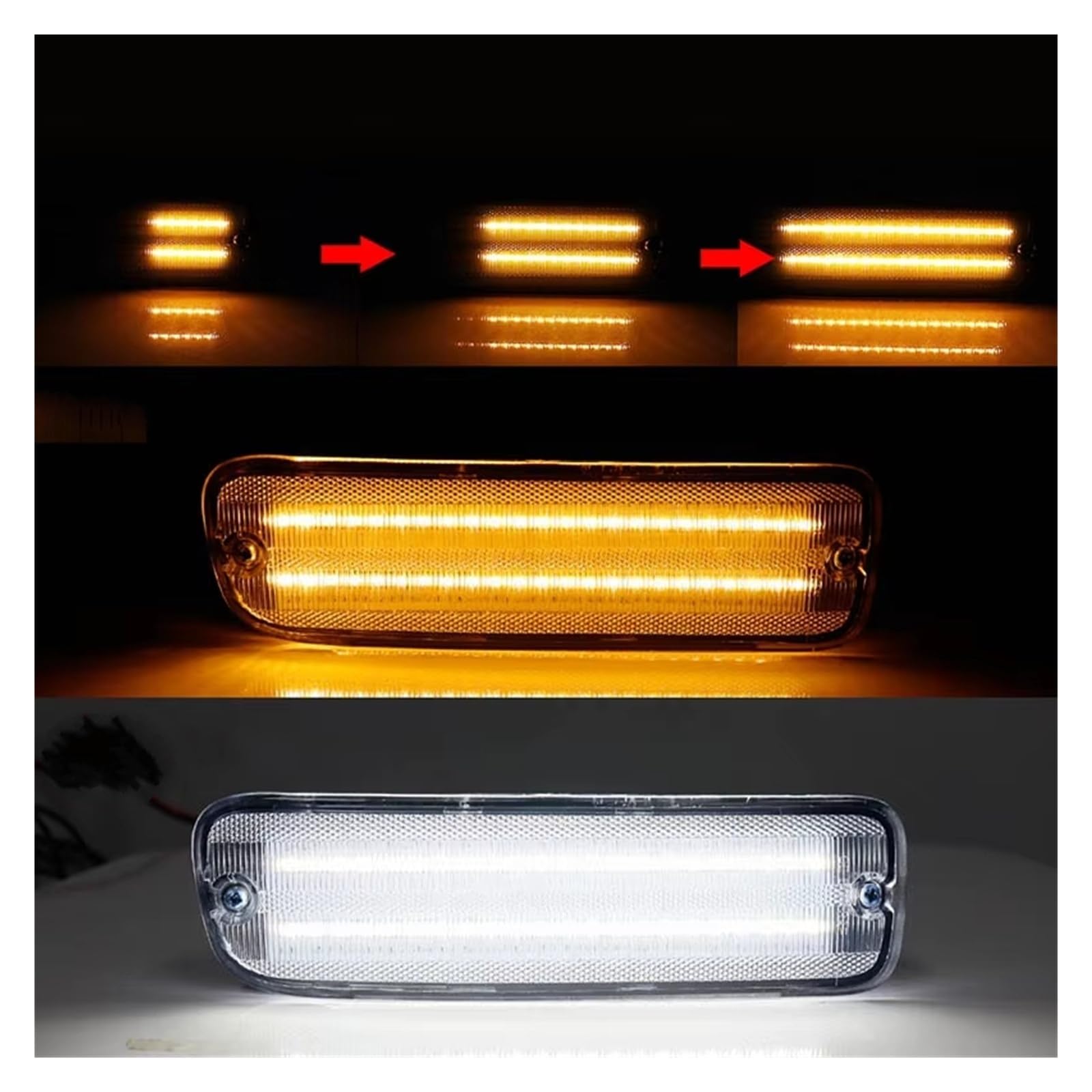 Indicatore Laterale Per Toyota Per Tacoma 1995-2000 Dinamico Ambra LED Bianco Paraurti Anteriore Indicatori Direzione Luci Parcheggio Luce Guida Indicatore Direzione Auto