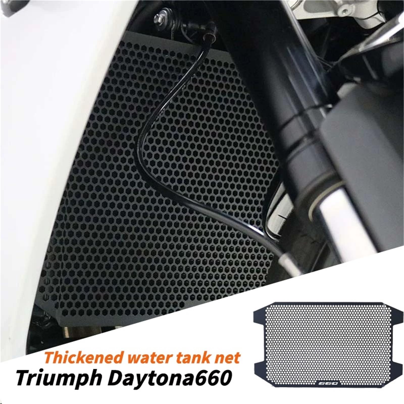 pokrywa chłodnicy motocyklowej Pasuje do Triumph Daytona 660 Osłona chłodnicy Osłona zbiornika chłodnicy Siatka aluminiowa Osłona siatkowa(Black)