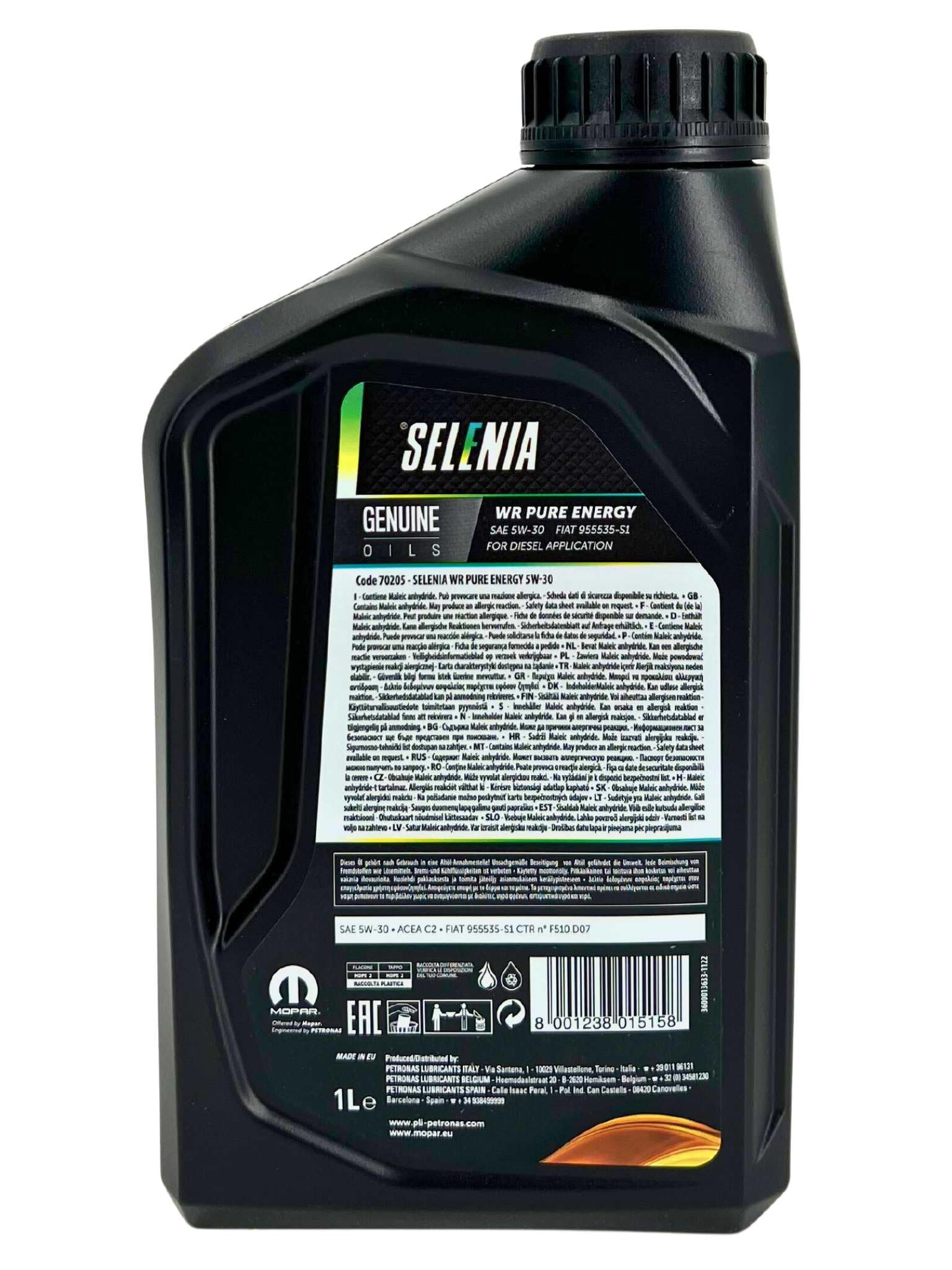 6 Liter synthetisches Motoröl Selenia WR Pure Energy SAE 5W30 ACEA C2
