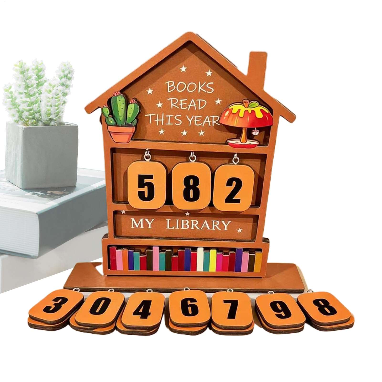 Regalo para lectores y estudiantes de tablero decorativo de madera para lectura