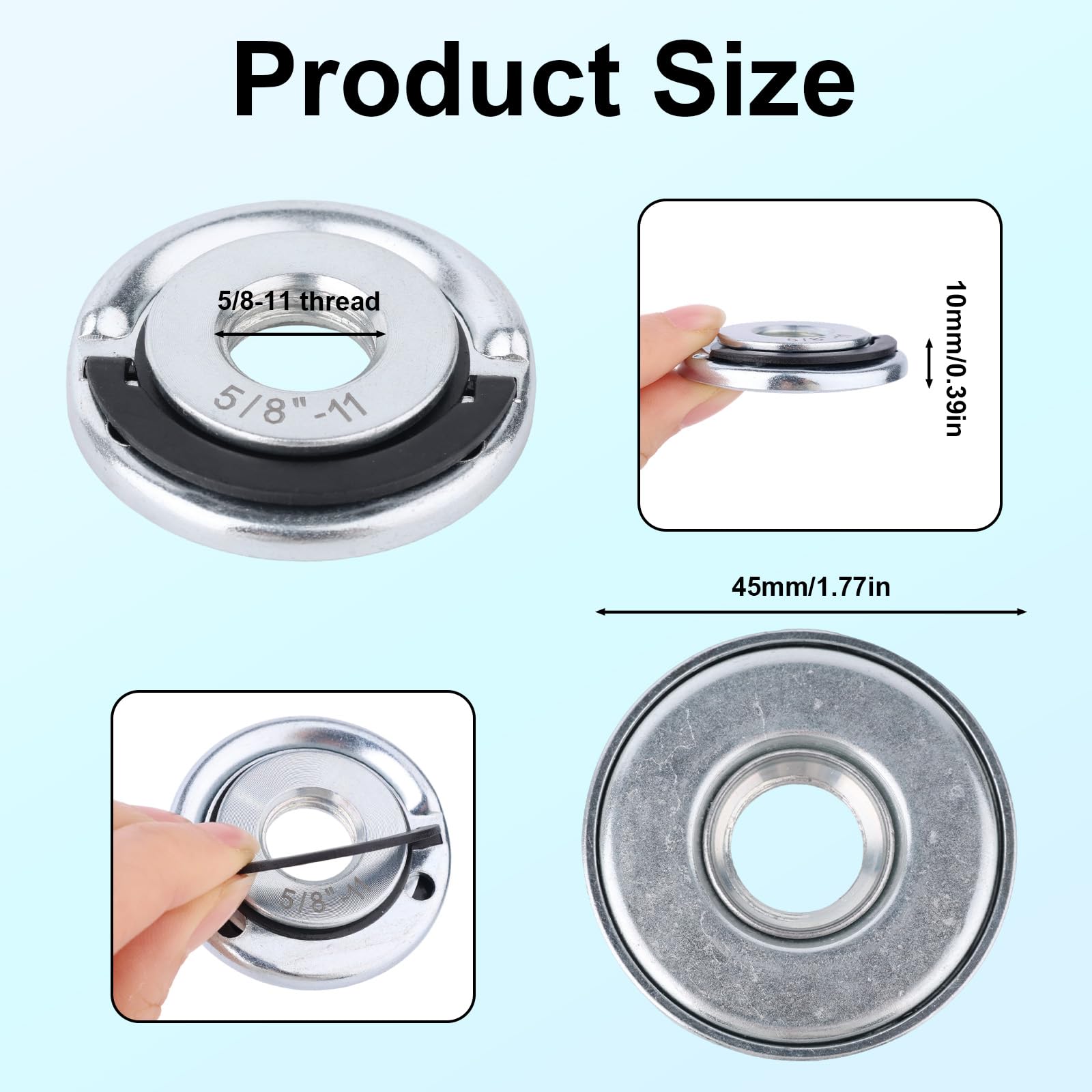 2 Pezzi Filettatura 5/8"-11 Dadi Flangiati per Smerigliatrice Angolare, Metallo Bloccaggio Rapido Dado per Smerigliatrice Angolare for il Fissaggio di Dischi da Taglio