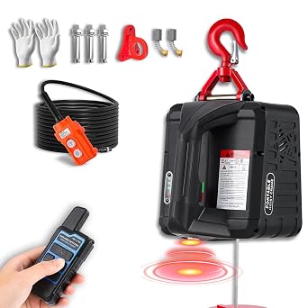 NEWTRY 3-in-1 Electric Hoist 1,100lbs, Upgraded Infrared Limit Switch