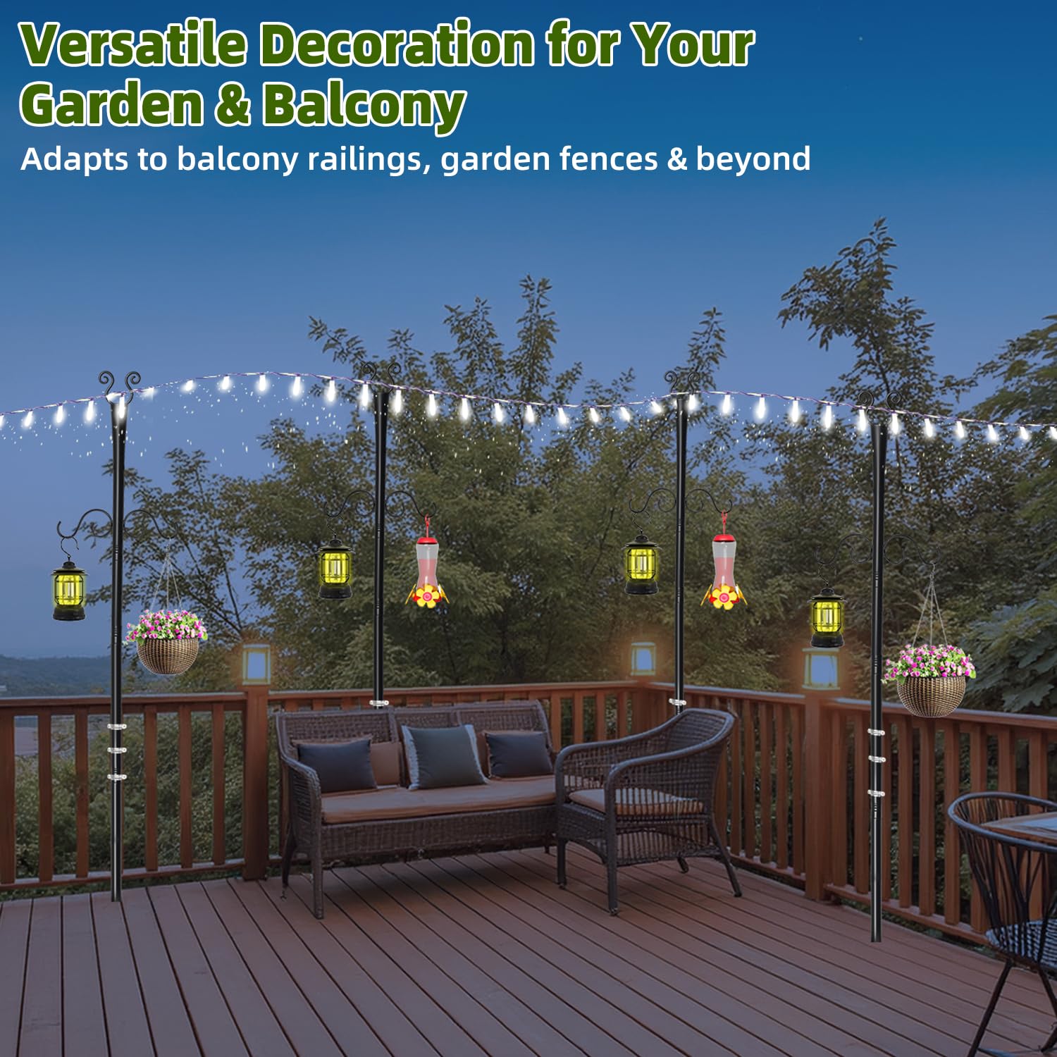 BEMTTALY 4 Pack Outdoor Patio Light Poles for String Lights BEMTTALY 4 Pack Outdoor Patio Light Poles for String Lights