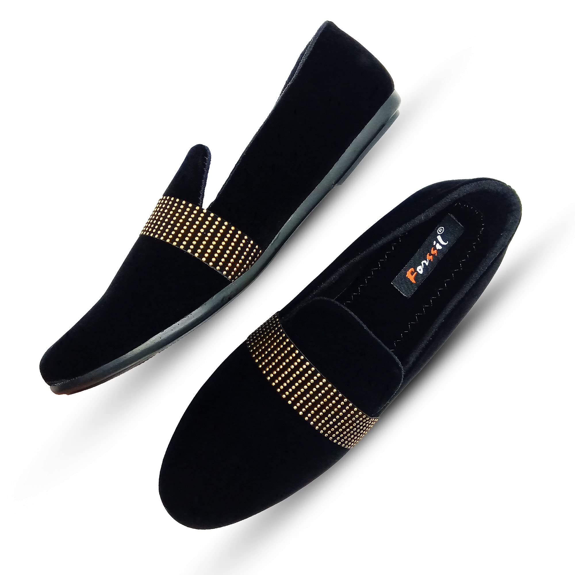 FORSSIL Z-Black Velvet Casual Formal Loafers Shoes with Beads Embellishment for Men and Boys (FSL-503) (B095Y7CQ3L) Amazon Price History, Amazon Price Tracker
