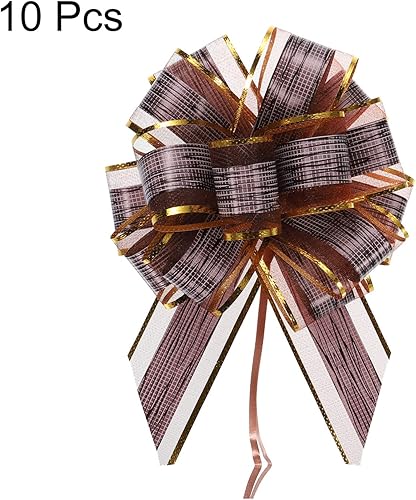 Miniatura 3 de MECCANIXITY 10 lazos grandes de 7 pulgadas para envolver regalos, cinta de organza, café, para cestas de boda, regalos de fiesta de Navidad