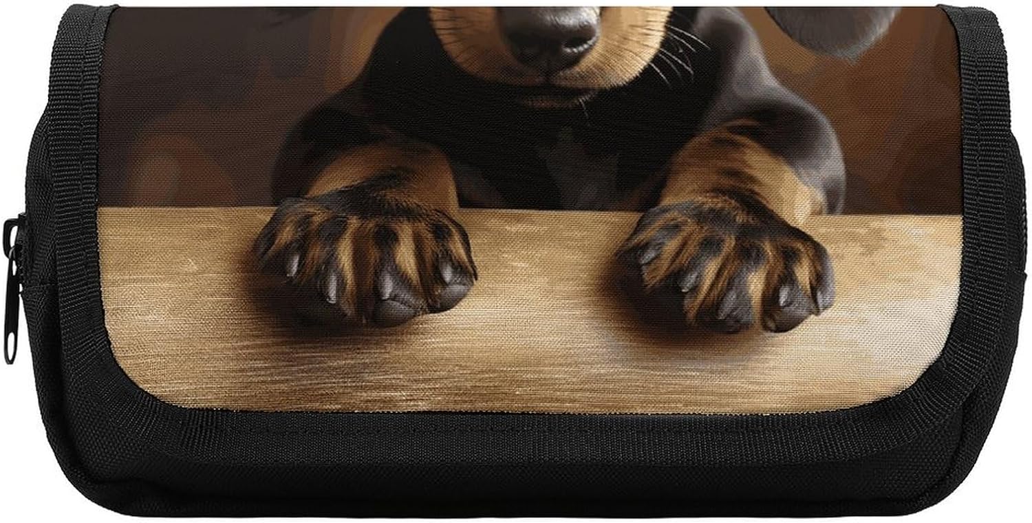 Pencil Pouch Dog Dachshund Pencil Case for Men Women Cosmetic Bag Aesthetic Pen Bag for Office Multifunctional Bags Marker Pen Case