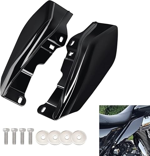 Miniatura 7 de Amazicha Deflector de aire cromado de marco medio compatible con Harley Davidson Touring Electra Glide/Street Glide/Road Glide/Tri Glide/Road King