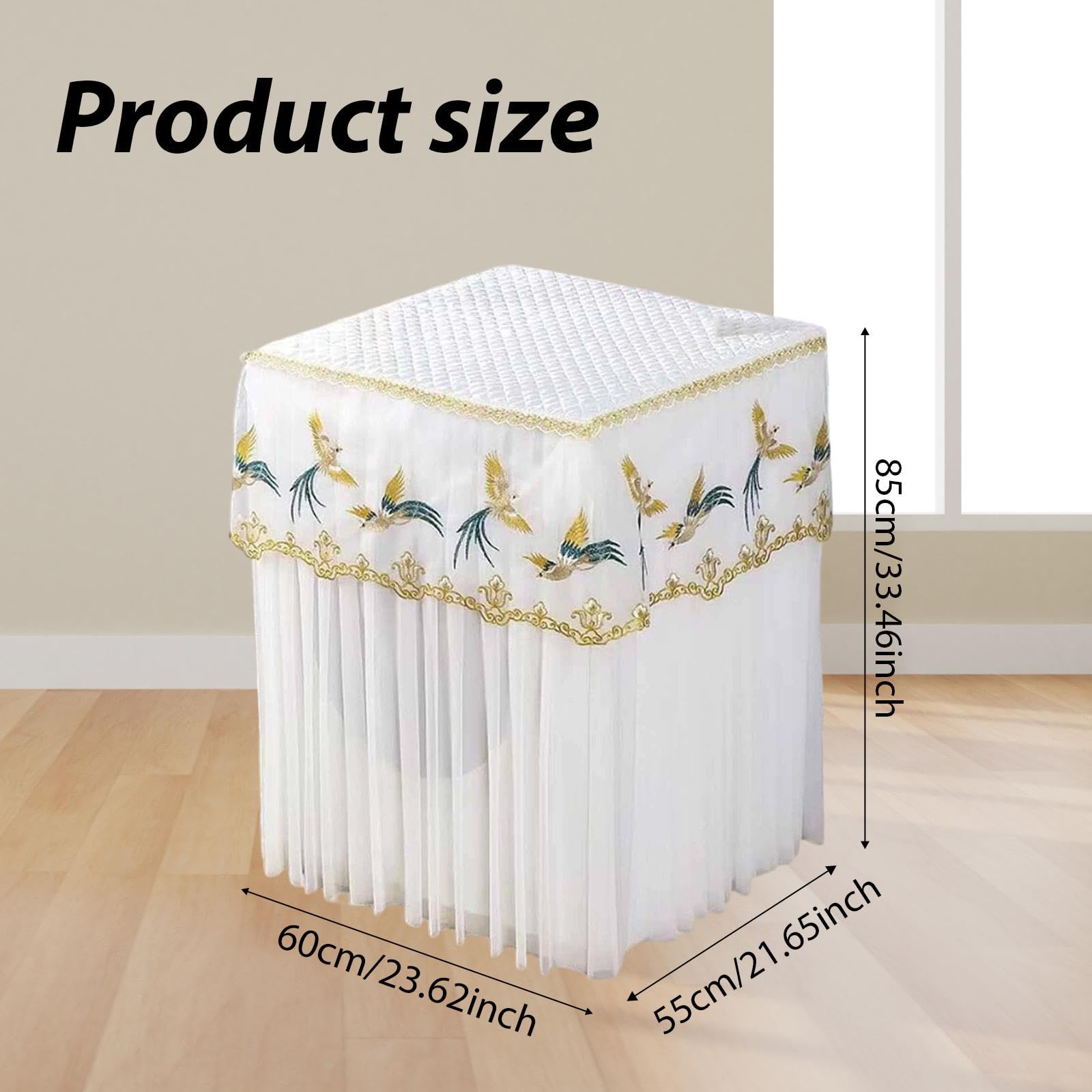 Funda Protectora para Lavadora Y Secadora, Antideslizante, Multiusos, con Encaje Floral de Calidad Y Resistente Al Polvo, Style D, Individual