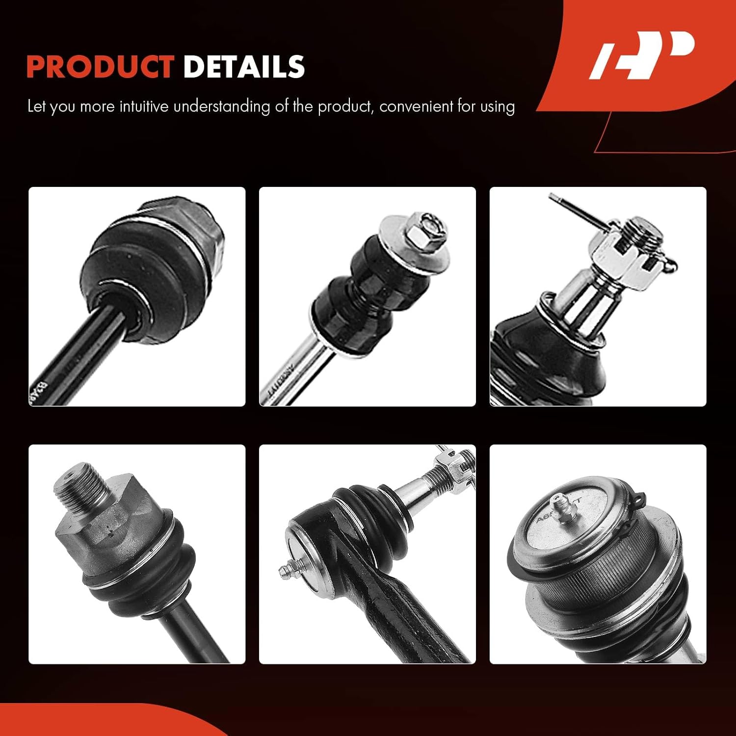 A-Premium Set of 8, Front Sway Bar Link, Lower Ball Joint, Inner Outer Tie Rod End, Compatible with Chevy & GMC & Cadillac - 1999-2007 - Silverado Sierra Tahoe Yukon Suburban Escalade Avalanche