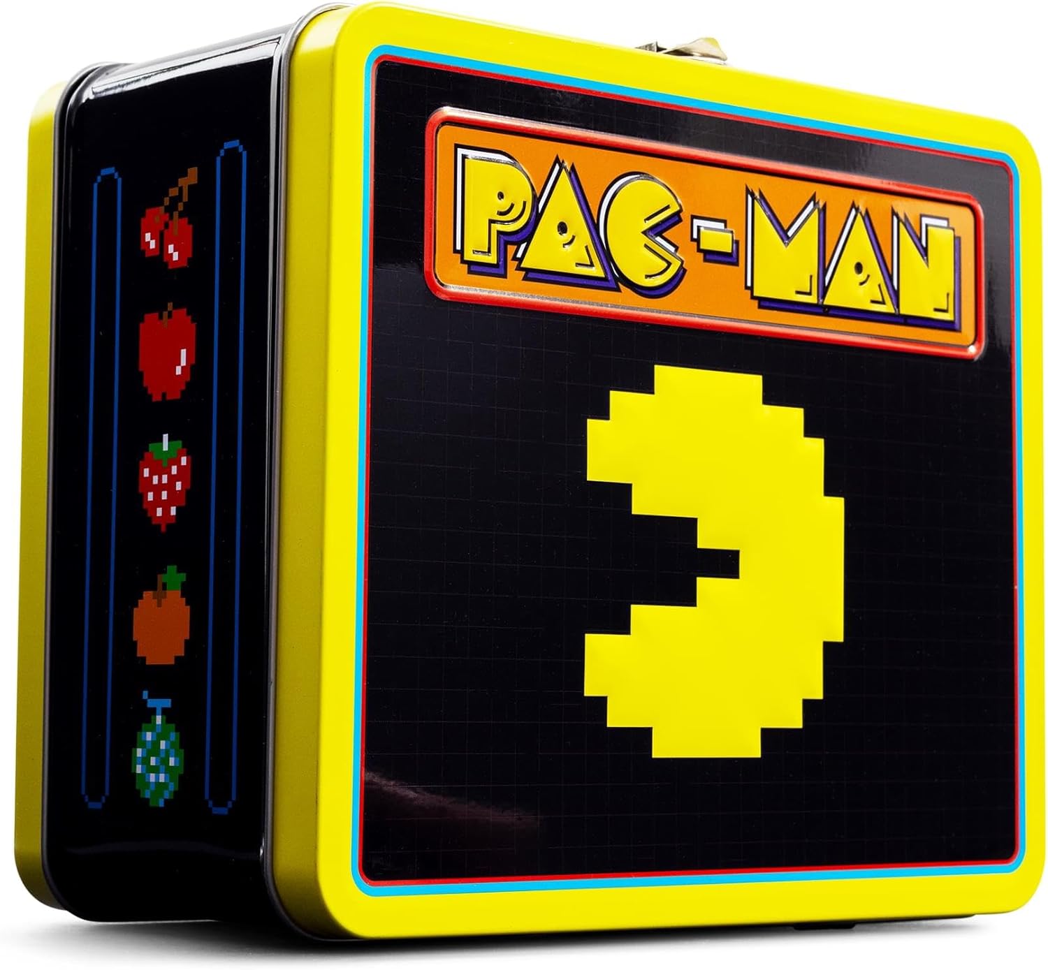 Pac-Man Retro-Style Metal Lunchbox | Reusable Storage Tin Container