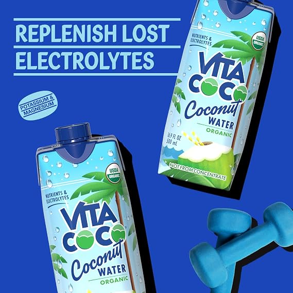 Vita Coco Organic Coconut Water, Original, 16.9 Oz (Pack of 12)