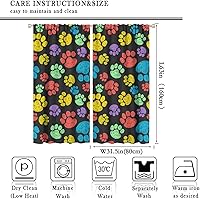 Vista 76 de Cortinas opacas con estampado de patas de perro, estampado de patas de perro y huesos, tratamiento de ventana, cortinas con aislamiento térmico