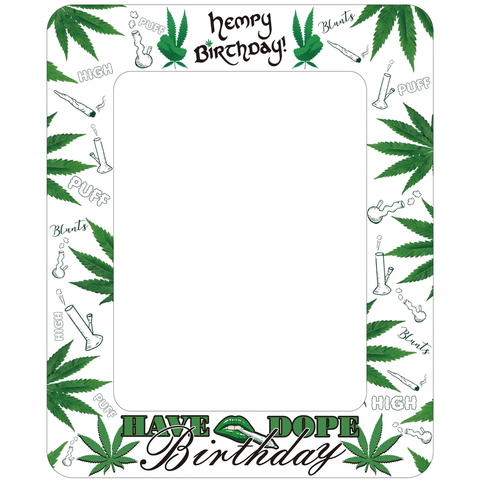 Yiiigoood Green Giant Weed Themed Birthday Party Inflatable Photo Booth Selfie Frame For Pictures & Decorations Pot Leaves Cannabis Marijuana Blow Up Picture Frame Have A Dope 420 Birthday Party Supplies