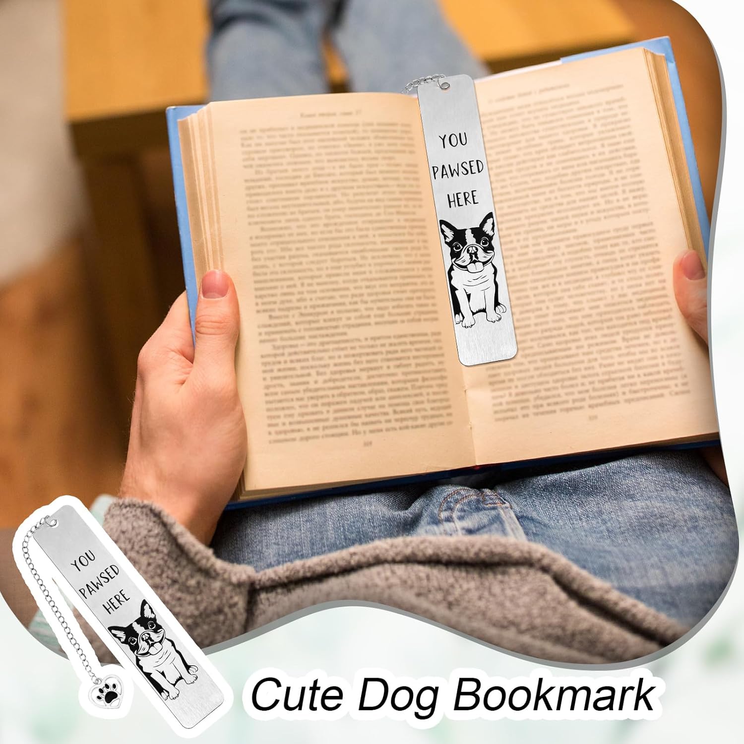 Dog Bookmark for Reading Women, Cute Dog Mom Gifts Funny Metal Dog Book Mark You Pawsed Here Bookmark Doggy Lovers Dogs Themed Gift for Owners Men Women Bookworm (French Bulldog) - Image 5