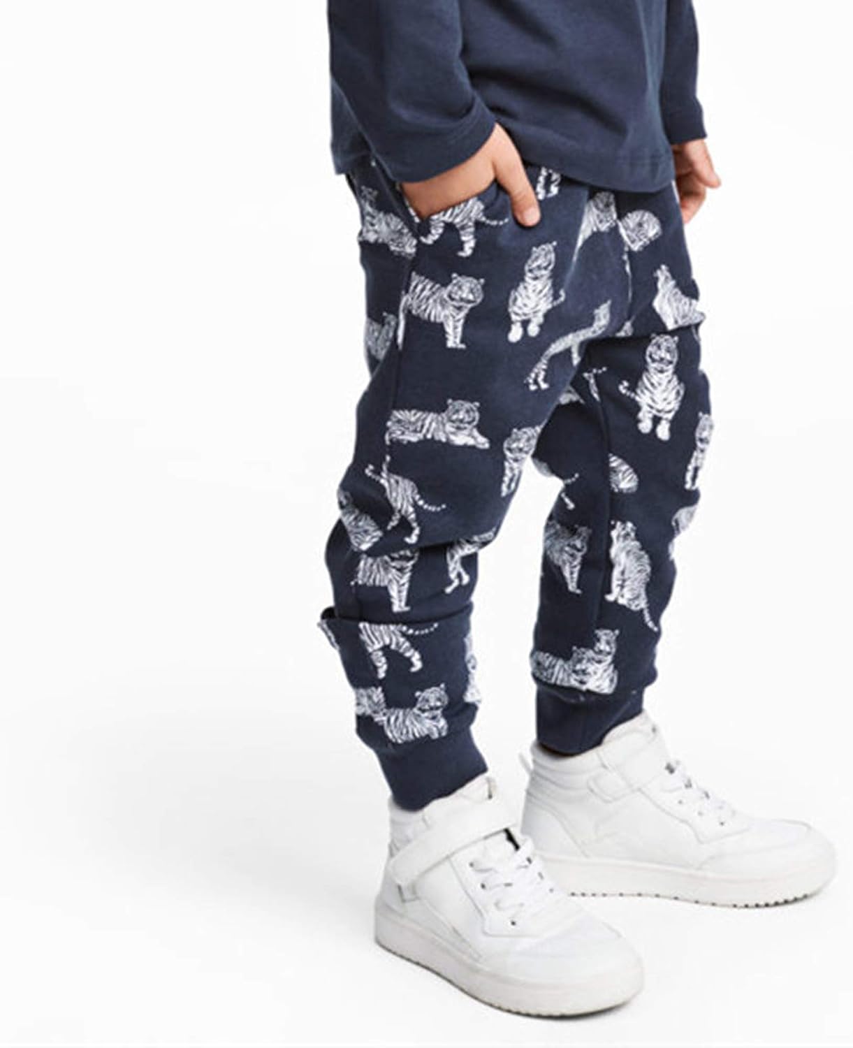 HUAER& Baby Boy's Jogger Pants Dinosaur Car Animal Print Drawstring Elastic Sweatpants 2-Pack