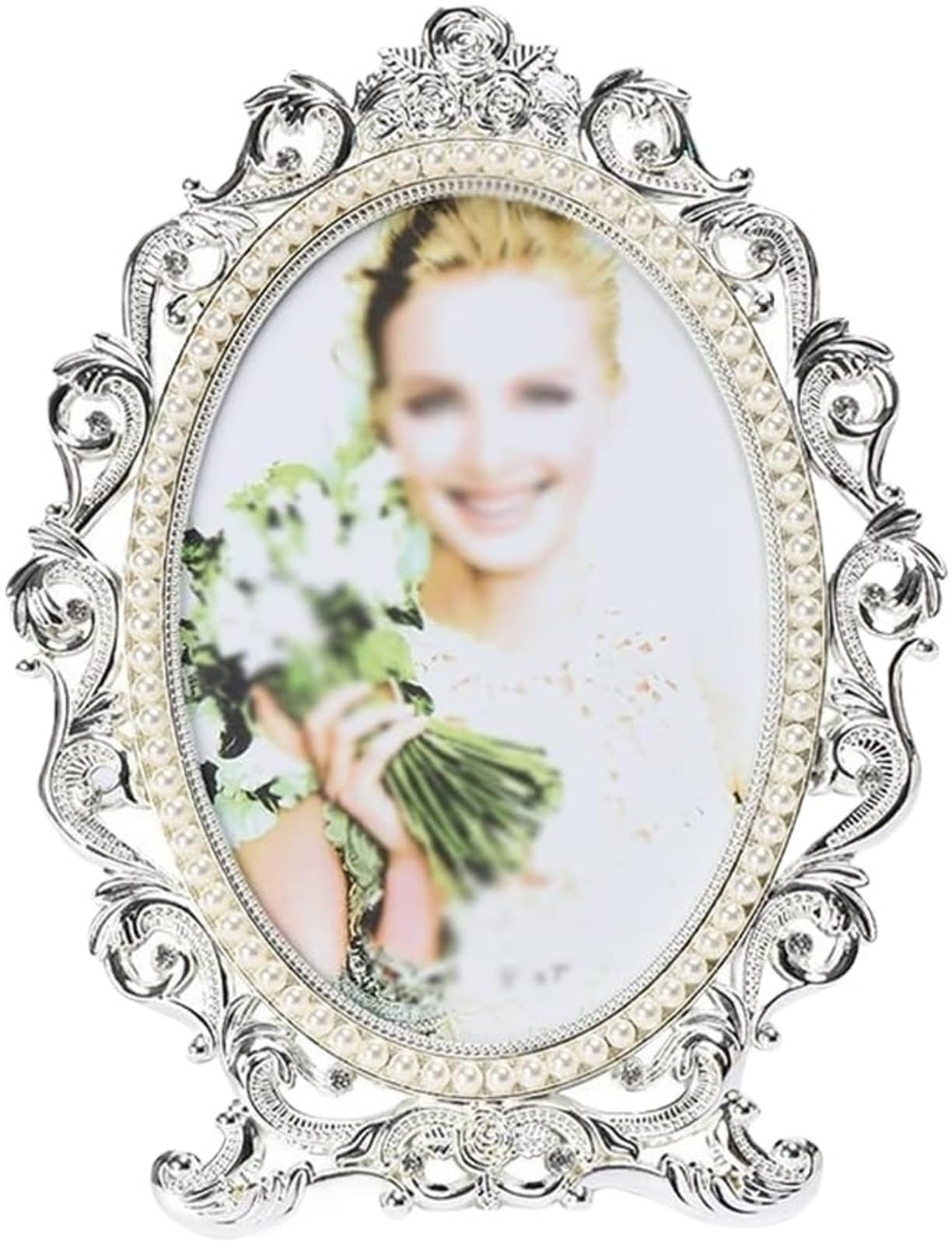 European Metal Picture Frame With Pearl Home Decoration(15 * 20CM)