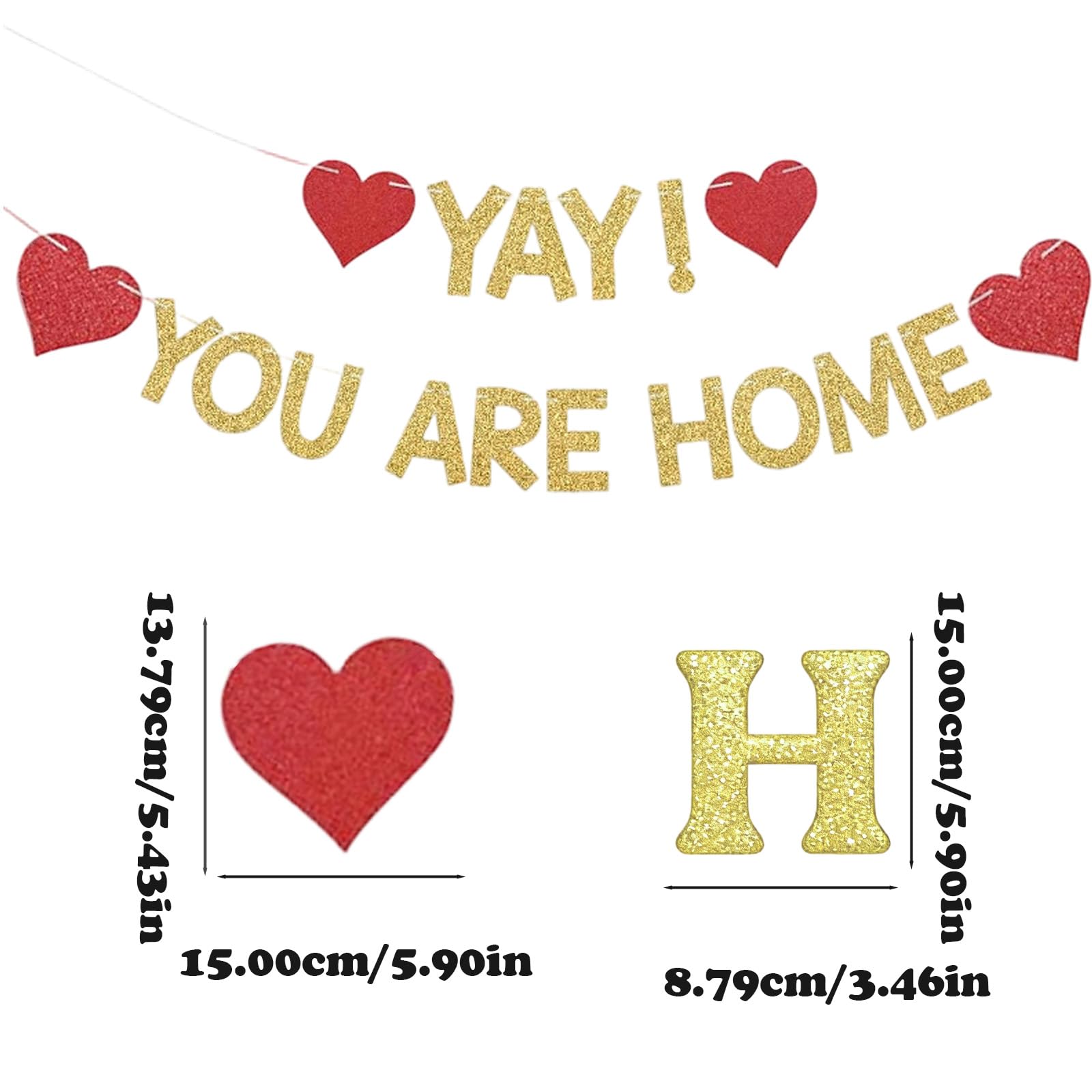 Golden Welcome Home Decorations, Welcome Home Banner for Military Homecoming Celebrations and Family Reunion Parties - Image 2