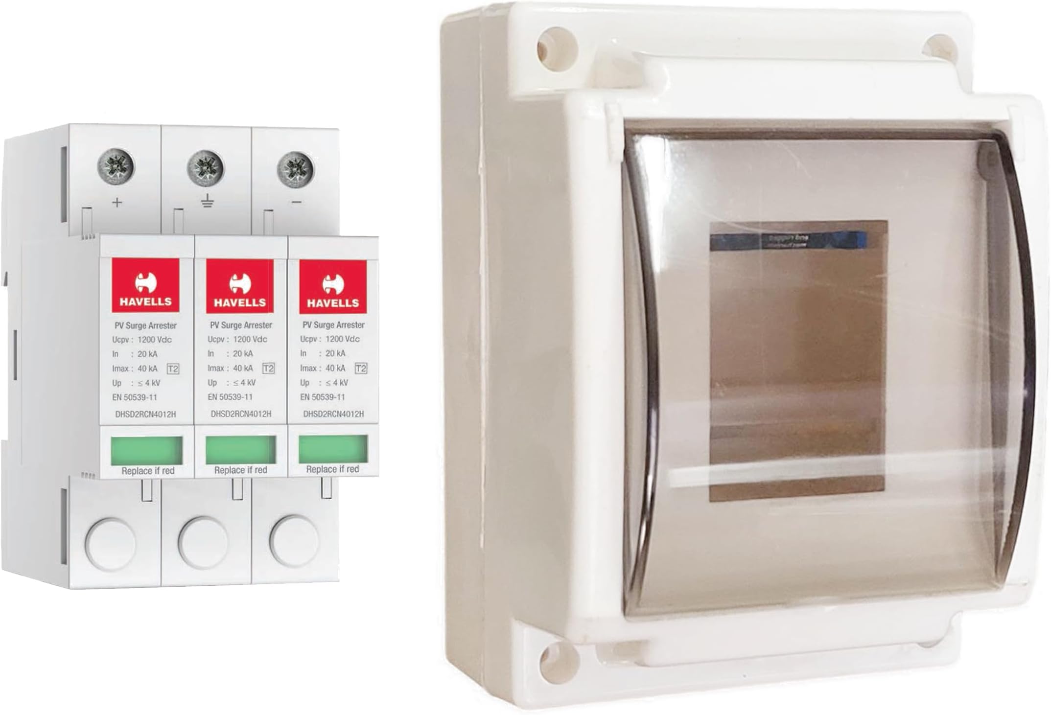 DC Surge Protector 20KA~40KA SPD Lightning Protection Device for Solar Application - (SPD 1200V DC 3P With Mount)