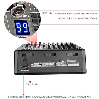Bomaite B8 Professional Audio Mixer Sound Board Console Desk