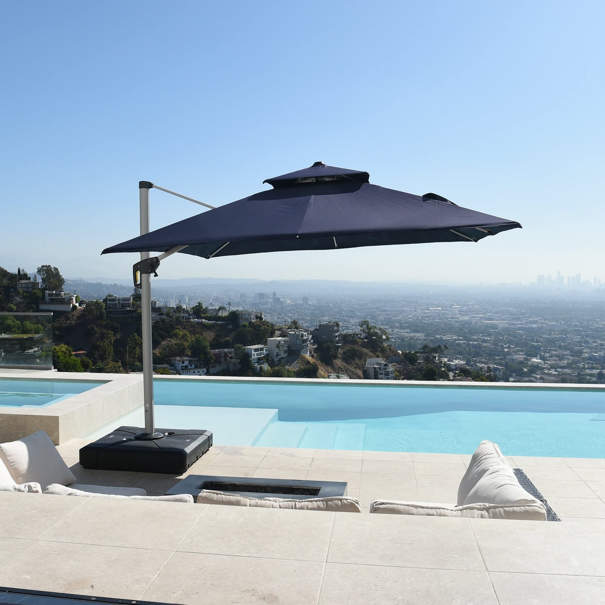 Buy PURPLE LEAF 11 Feet Double Top Deluxe Square Patio Umbrella Offset