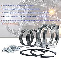 Vista 6 de Kit de juntas y brida cromada con tuercas y arandelas compatible con Harley-Davidson Big Twin Sportster 883 1200 XL883 XL1200 48 72 1984-2022