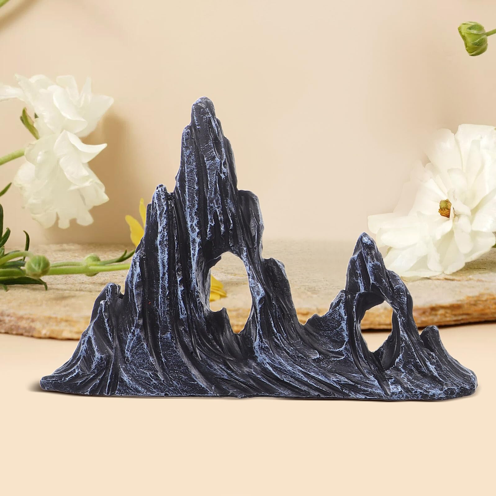PRETYZOOM 2 Piezas Adornos Paisajísticos para Peceras De Montaña Artificial De Resina Figura De Roca para Acuarios Decoración De Montaña para Peceras Escondite para Peces y Gambas De Decorac