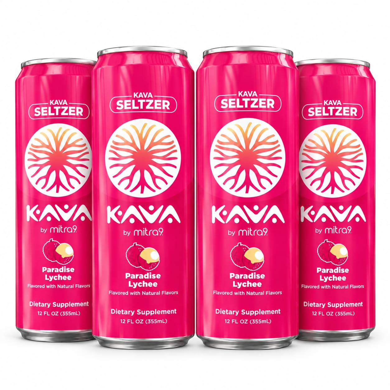 MITRA9 Βοτανικά Ποτά - Coconut Lychee Sparkling Kava Drink With Kava Root Extract - Mood Enhancer - Plant Based - Promotes Natural Calm & Clarity (12 Fl. Oz) (4)