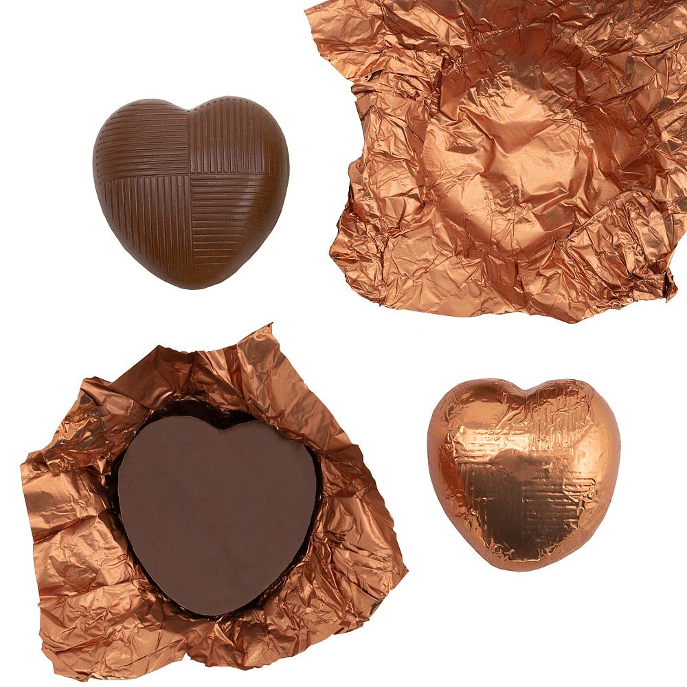 Italian Options Milk Chocolate Foiled Hearts, 30 Chocolates, Purple Foil — view 79