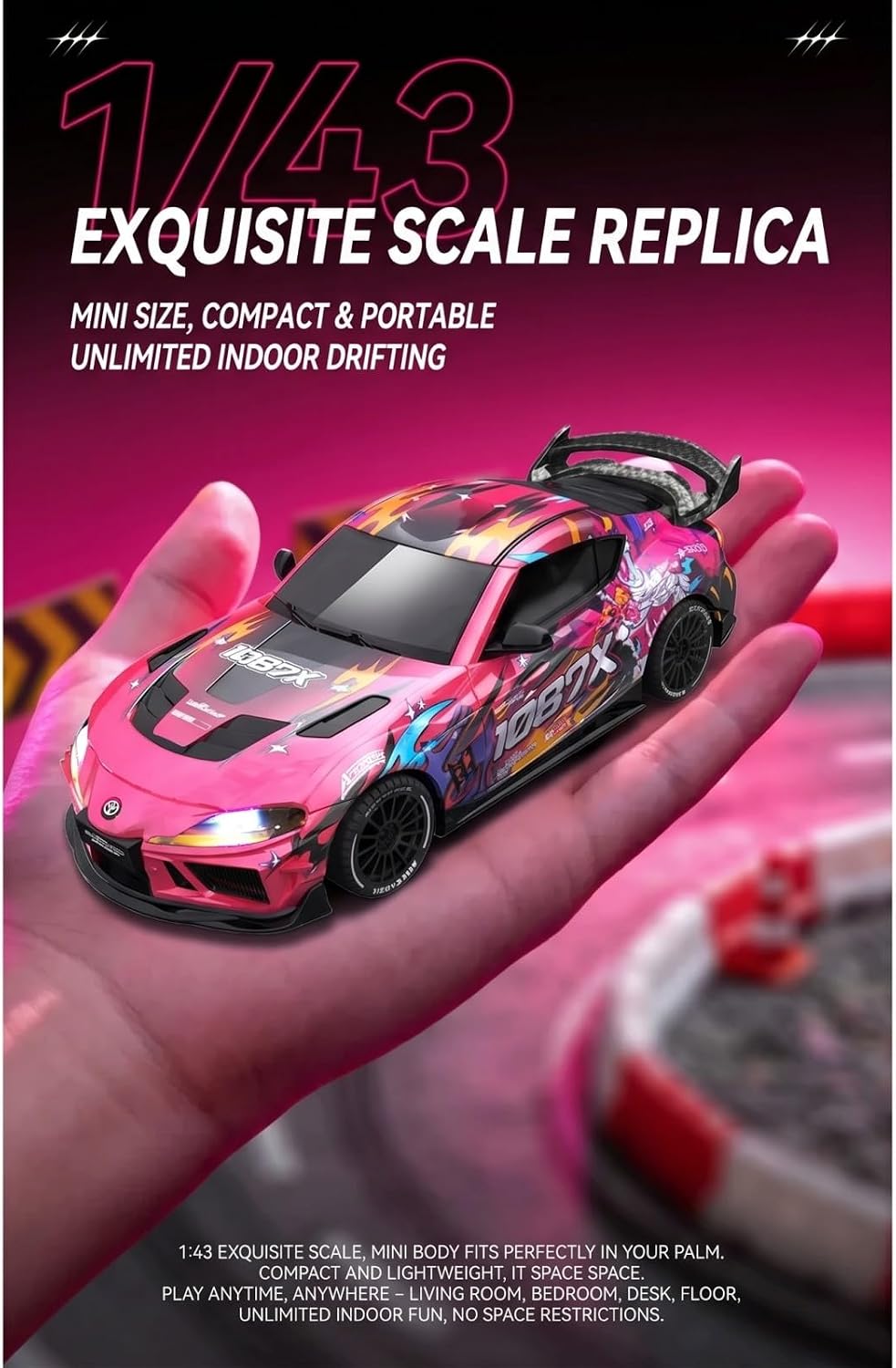 1/43 RC Drift Car Waking Lion, 2.4G Remote Control Racing Vehicle SP4301 image 5