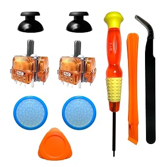 TMR Electromagnetic Joystick Replacement for Sony PlayStation 5,PS5 Controller Stick Repair Kit for Anti-Drift magnetic Resistance Stick,With Thumbstick Caps and Thumbstick Silicone Caps and Tools2 Pack