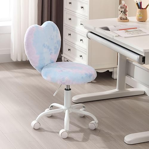 Miniatura 2 de Silla de escritorio para niños, niñas, estudiantes, silla de estudio, silla de computadora ajustable, silla giratoria de peluda, sillas de lectura