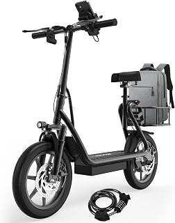 VOLPAM Electric Scooter, Folding E-Scooter for Adults, 500W Motor, 22 MPH Speed, 27 Mile Range, 14" Tires, Electric Kick Adults Scooter with Seat