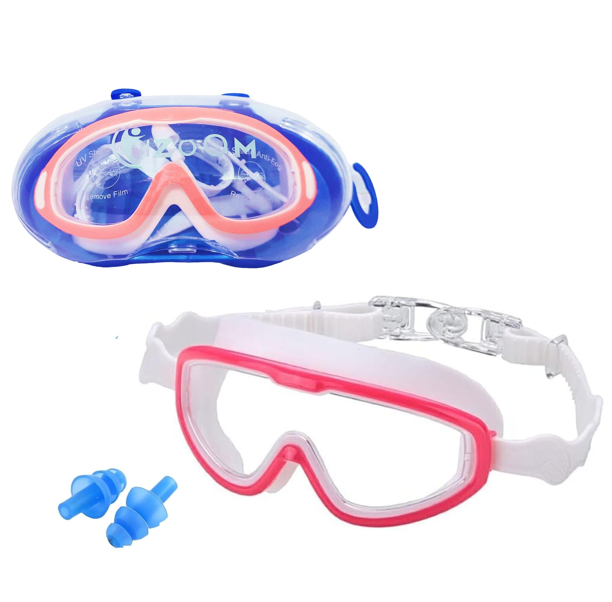 SUPER TOY Swimming Eyewear Uv Protection Swim Goggles Kids Swim Goggles with Earplug Anti-fog Uv Protection Silicone Goggles for Boys Girls 3-15 Years Old Diving Gear (1608-Goggle (Pink/White)) (B0DCSXNHPT) Amazon Price History, Amazon Price Tracker