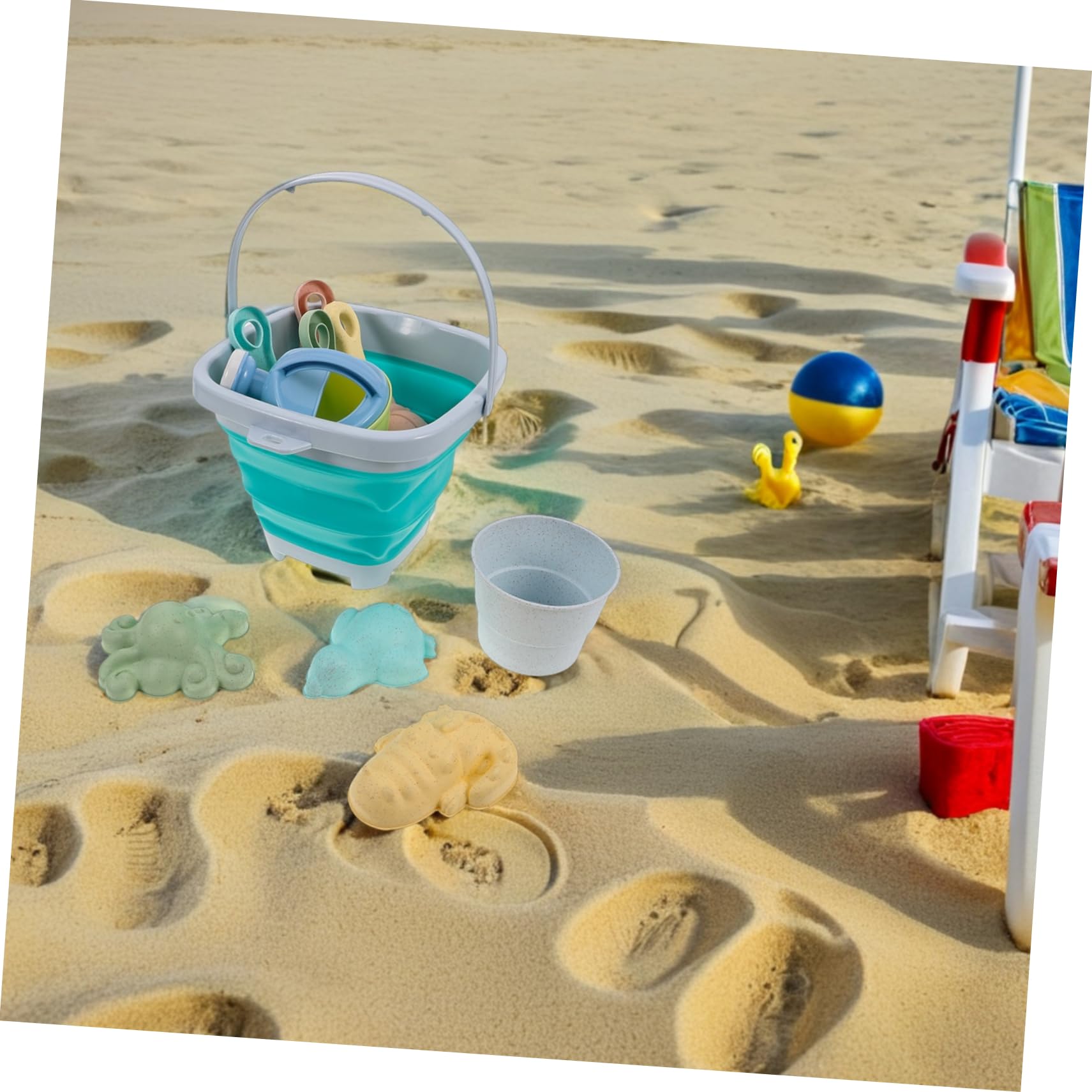 Giocattoli da Spiaggia Pieghevoli 11 Pezzi in Pp per Bambini