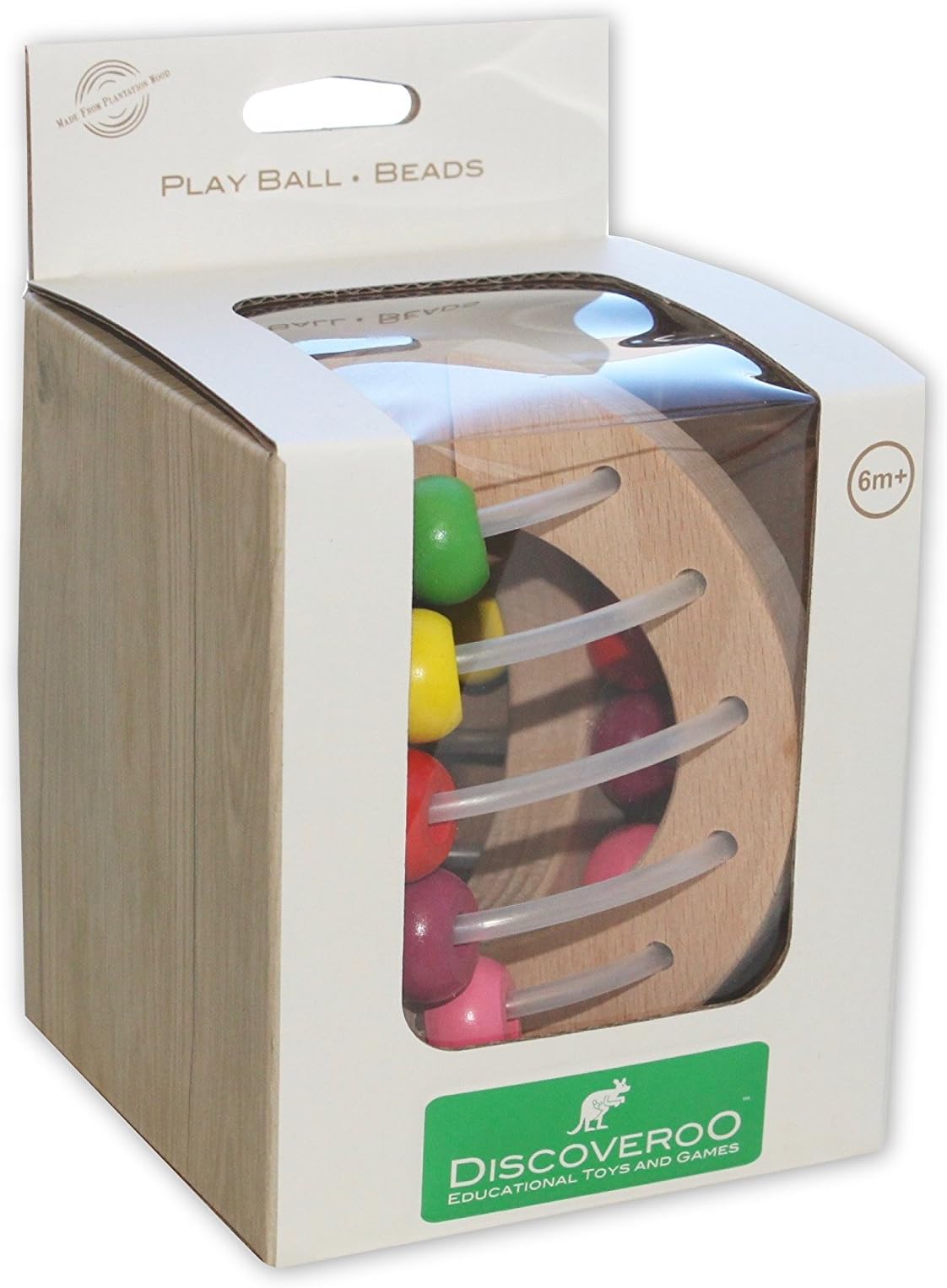Wooden Clutching Toy Play Ball - Beads