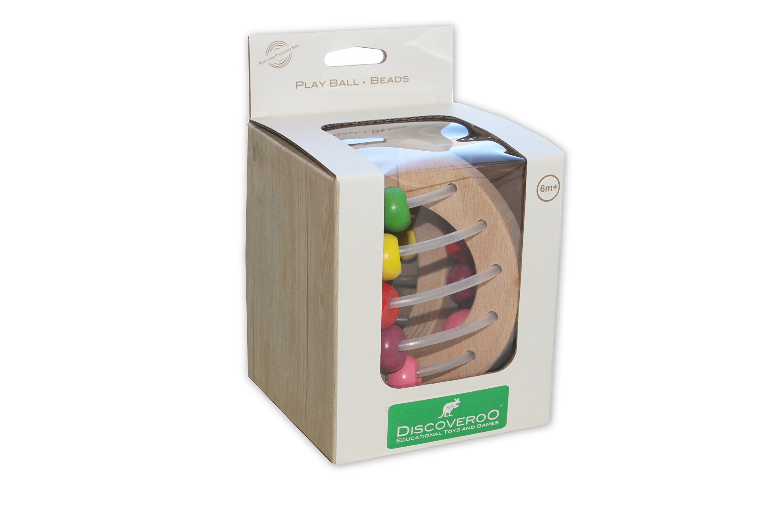 Wooden Clutching Toy Play Ball - Beads