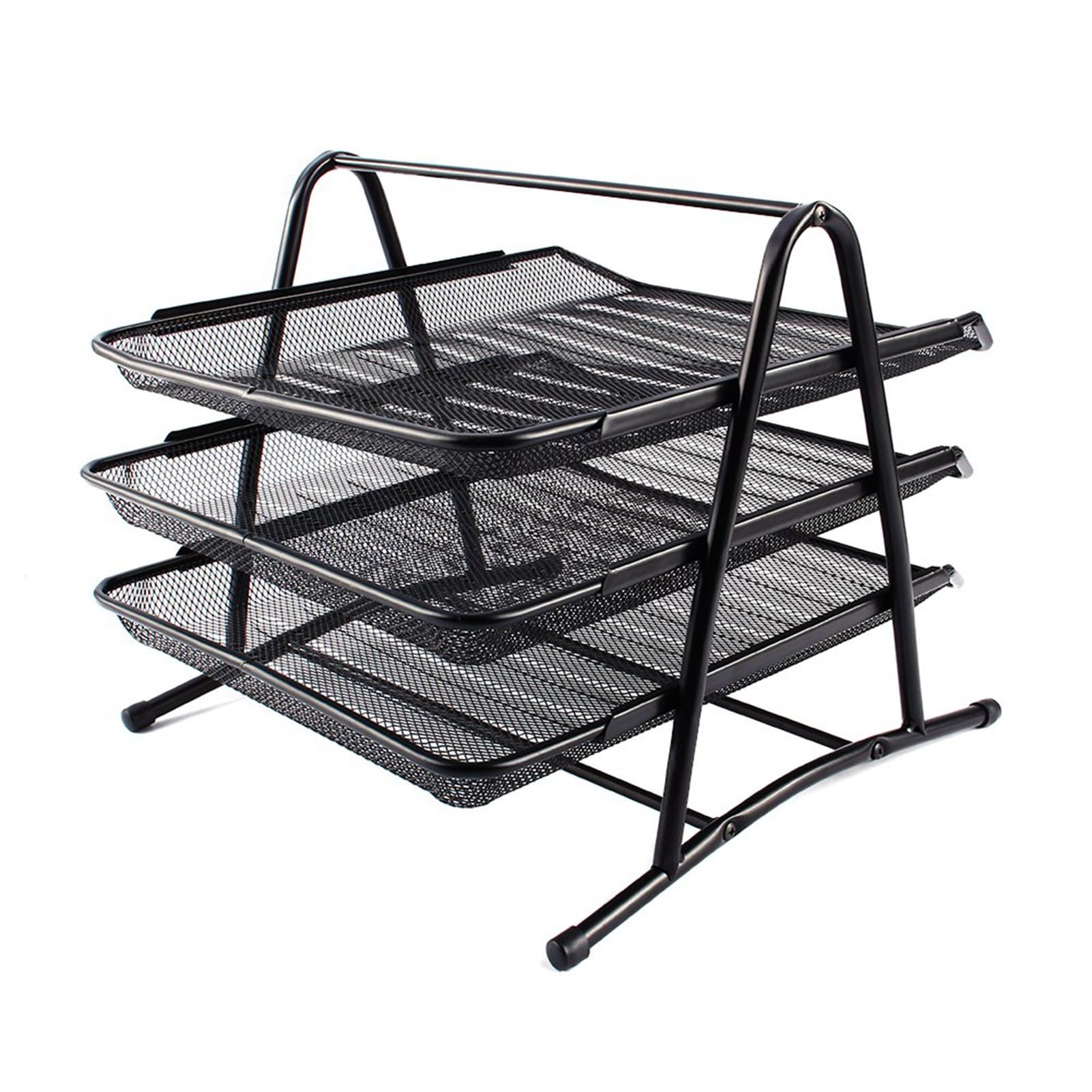 FTVOGUE 3 Tier Document Desk Sorter File Folder Paper Letter Tray Metal Desktop Document Sorter