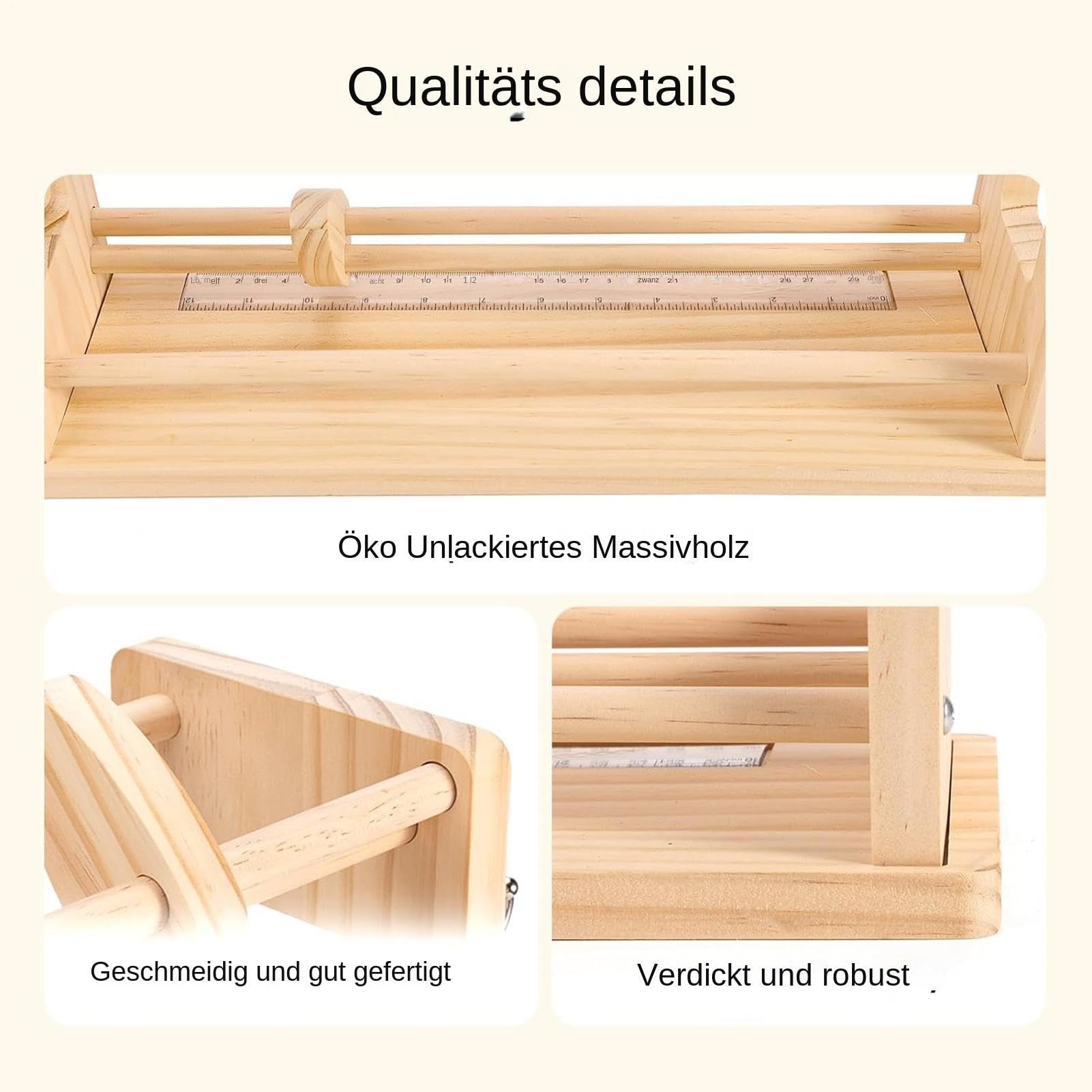 Soporte organizador para cinta, 4 niveles, de madera, con gancho