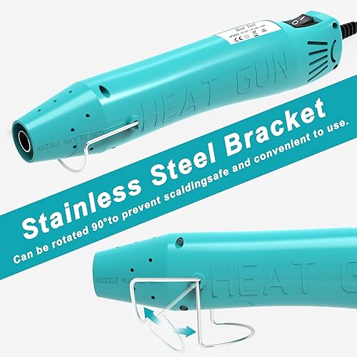 Miniatura 17 de Pistola de calor, mini pistola de calor para tubos retráctiles, pistola de calor portátil para manualidades de bricolaje, pistola de aire térmico