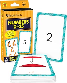 Carson Dellosa Number Flash Cards 0-25: Toddler Counting & Recognition for Preschool Kindergarten Math Games (54 Cards)
