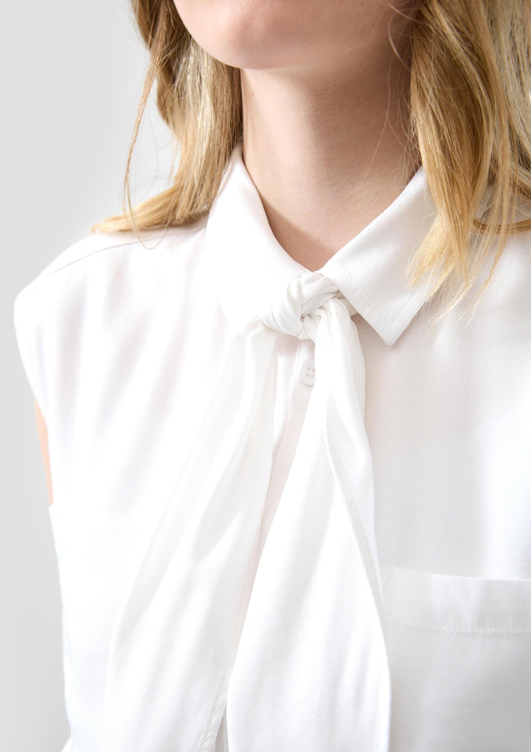 QS Ärmellose Bluse mit Schluppen-Detail