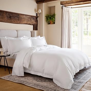 Christy Premium Sateen King Duvet Set | 500 Thread Count | 100% Cotton | Super Soft and Silky Finish | White